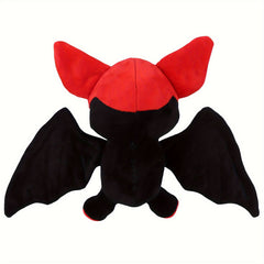 Halloween Skeleton Bat Plush Toy with Orange Wings Soft Stuffed Animal Red