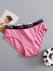 6 Pack Plus Size Love Letter Tape Panties Set