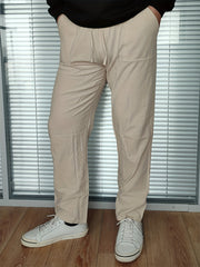 Men's Breathable Cotton Joggers Classic Drawstring Pants