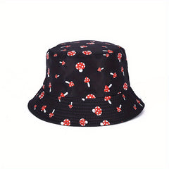 Men's Mushroom Print Reversible Fisherman Hat