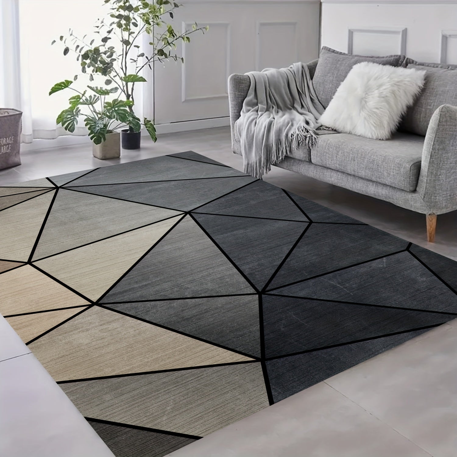 Geometric Printed Floor Rug Soft Non-slip Carpet