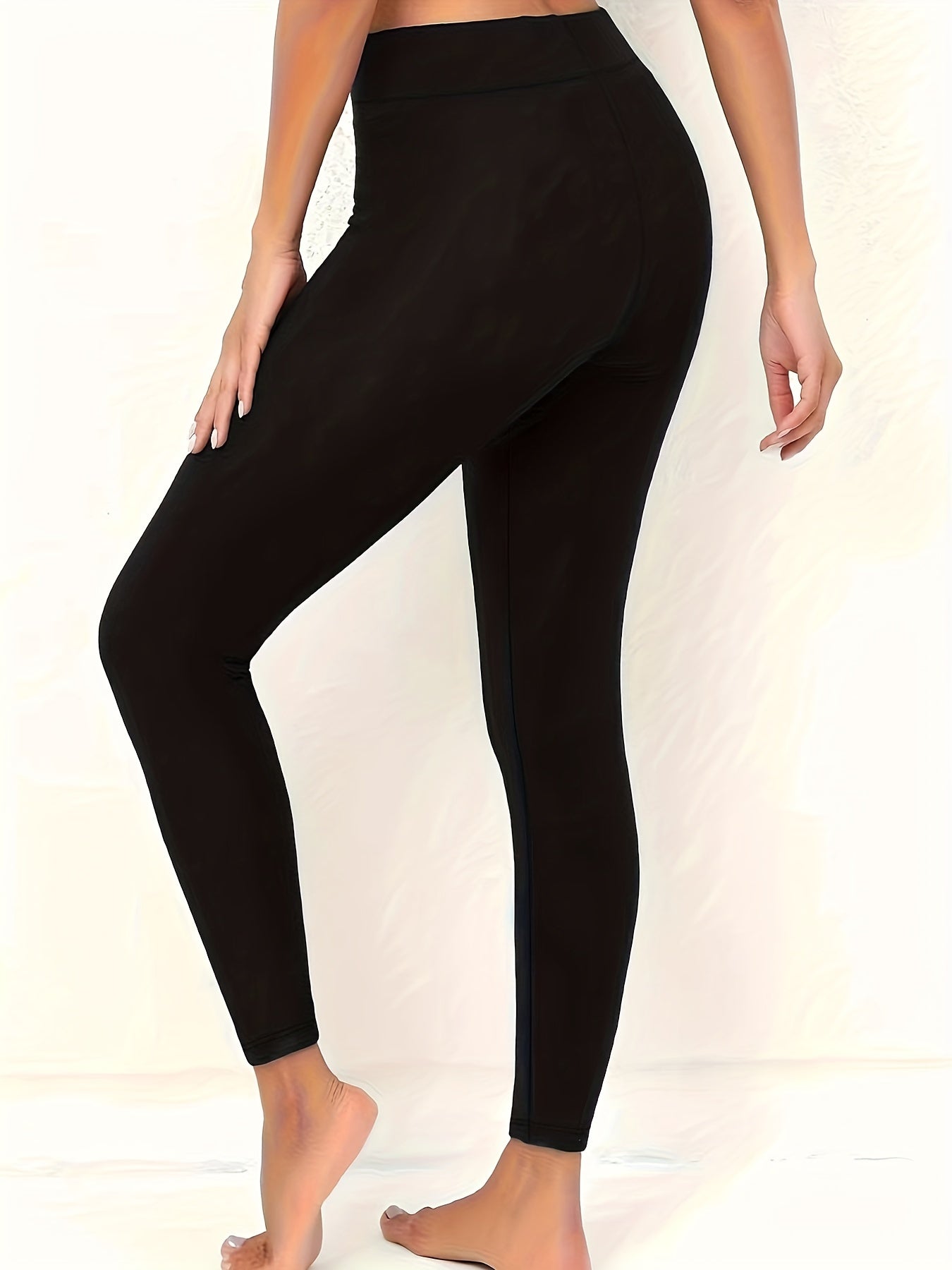 Solid Fleece Liner Stretch Skinny Leggings