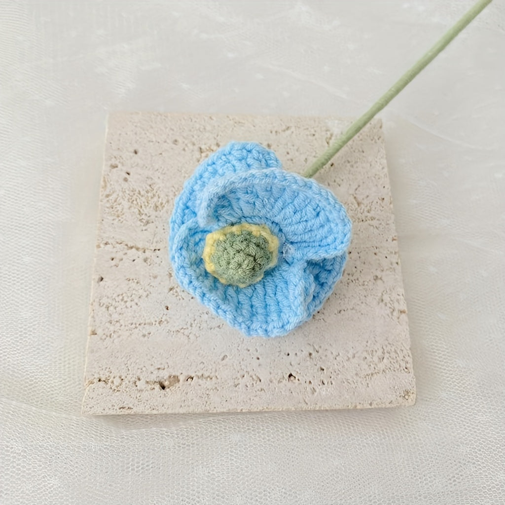 2pcs Crochet Corn Poppy Flower Forever Flower For Mother's Gift