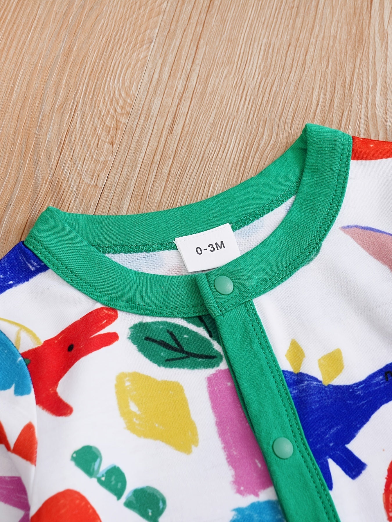 Dinosaur Baby Footed Bodysuit Long Sleeve Unisex Newborn Creeper