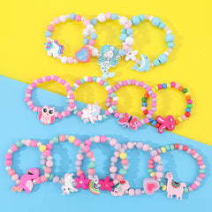 12pcs Makersland Bracelets For Teen Kids Colorful Wood Bead Bracelets