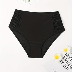 High Waist Bikini Bottom Ruched Beachwear Bottom Women's Swimwear