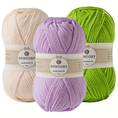 3pcs Mixed Set Crochet Yarn 4 Layers 100 Acrylic Yarn Easy To See Stitch