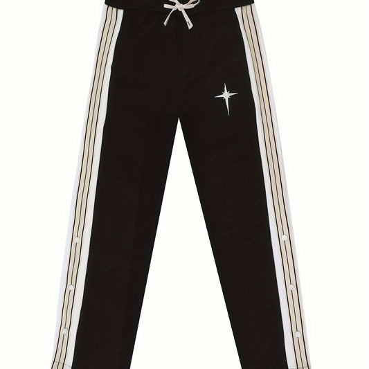 Men's Loose Stripe Pants With Pockets Casual Trousers
