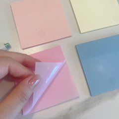 4 Pack 7 X 7 Clear Sticky Notes Bright Self-adhesive Pad 50 Sheets