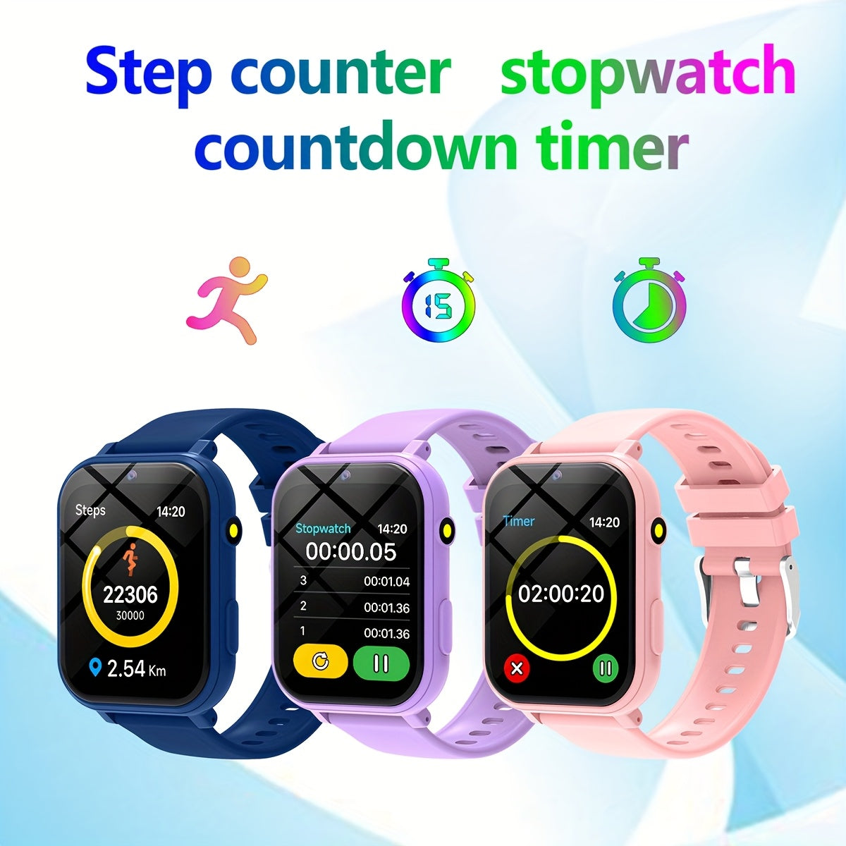 Kids Smart Watch with Flashlight Camera Step Counter & Touch Screen
