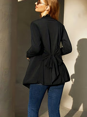 Solid Long Sleeve Open Front Cardigan