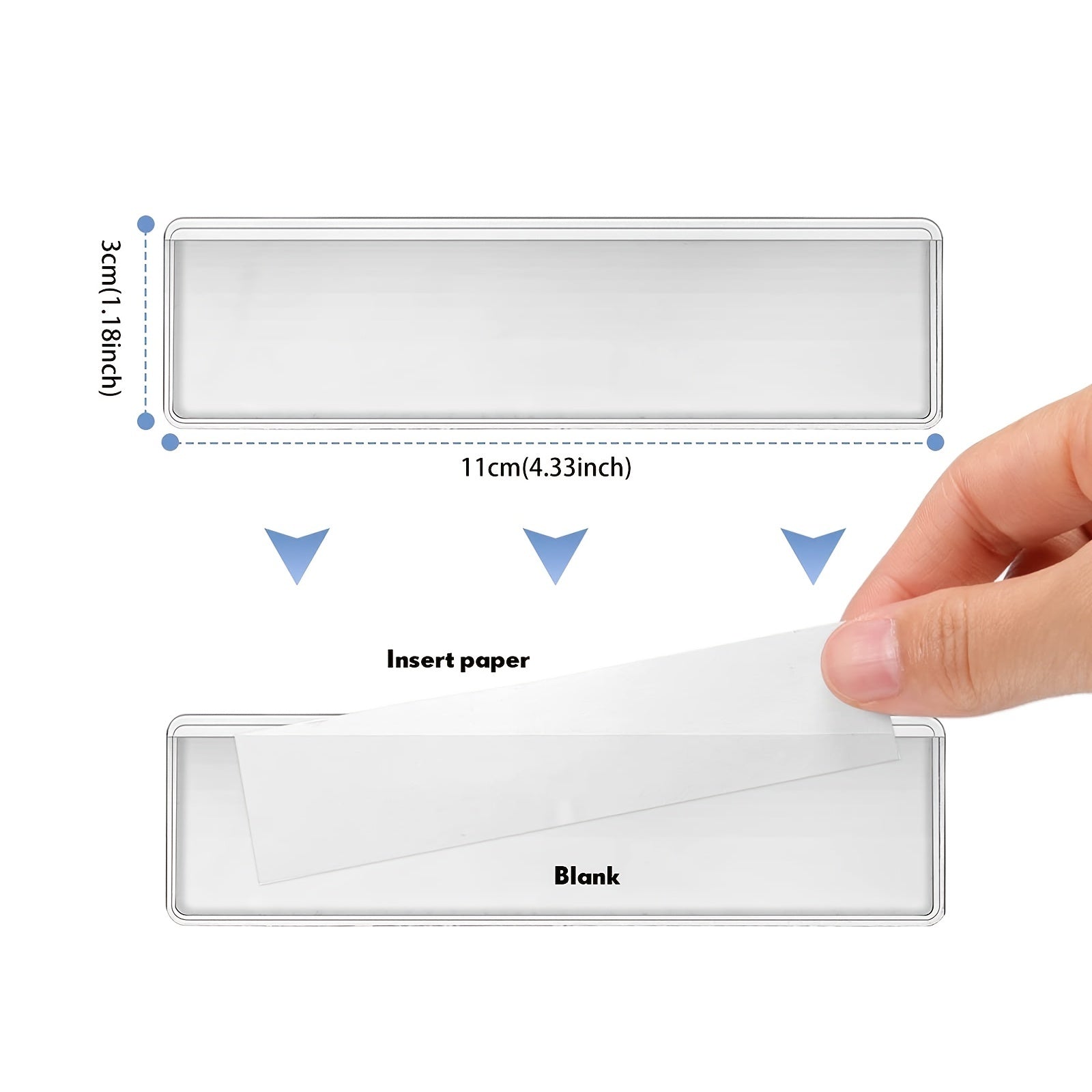 60pcs Clear Label Holders Adhesive Shelf Tag Pockets for Bookshelf
