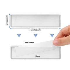 60pcs Clear Label Holders Adhesive Shelf Tag Pockets for Bookshelf