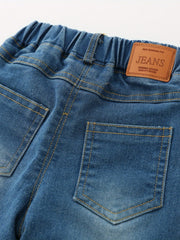 Boys Elastic Waist Denim Pants with Pocket