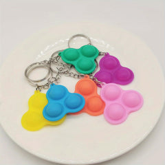 2pcs Fidget Toy Keychain Wallet Purse Silicone Pendant Bag Keyring Accessor