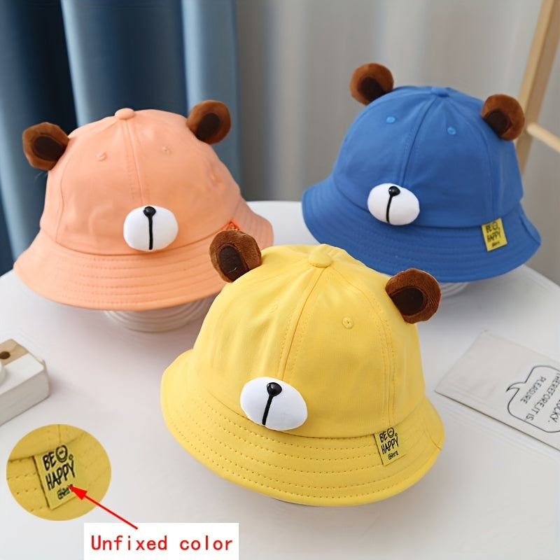 Baby Boys Bear Fisherman's Hat Sunscreen Bucket Cap Outdoor Hiking