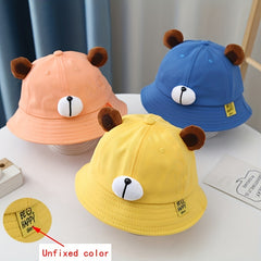 Baby Boys Bear Fisherman's Hat Sunscreen Bucket Cap Outdoor Hiking