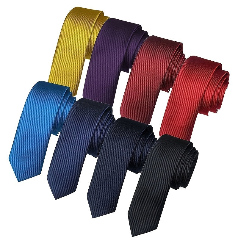 Men's Narrow Tie Fine Twill Suit Wedding Work Casual Tie