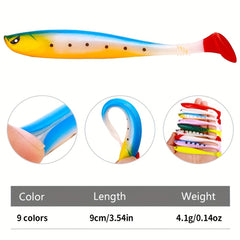 6pcs Soft Silicone Fishing Lure Minnow Bait 3.54in 4.1g for Saltwater Freshwater