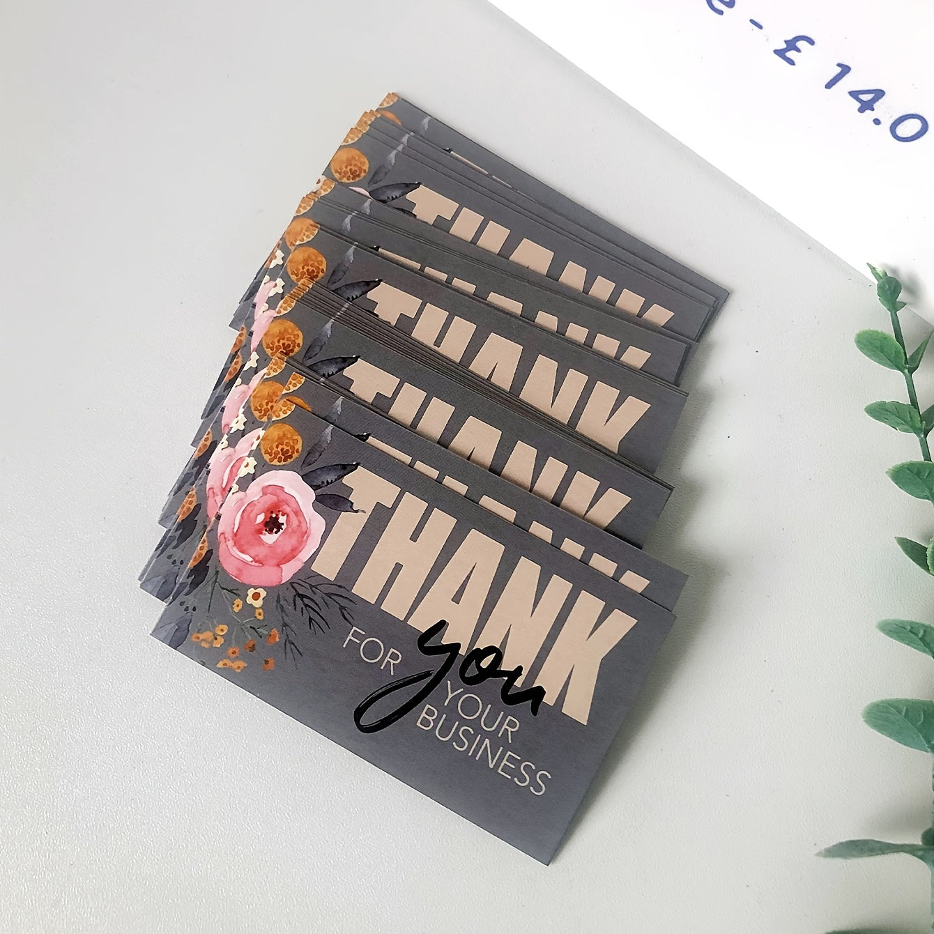 50pcs Thank You For Your Support Cards Handwritten Lettering Small Business Card