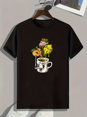 Cool Cartoon Print Men's Graphic T-Shirt for Summer