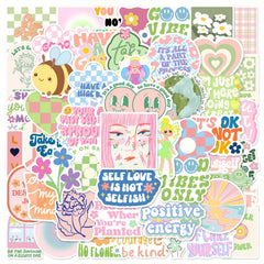 50pcs Literary Series Graffiti Stickers for Laptop Water Cup Decoration