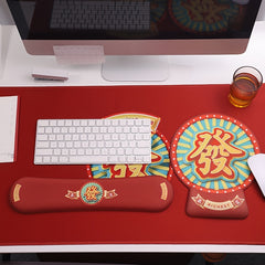 Oversized Red Festive Wrist Pad Mouse Pad Keyboard Hand Rest Table Mat