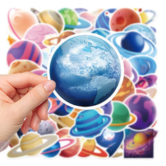 50pcs Small Planet Graffiti Stickers Laptop Luggage Waterproof S