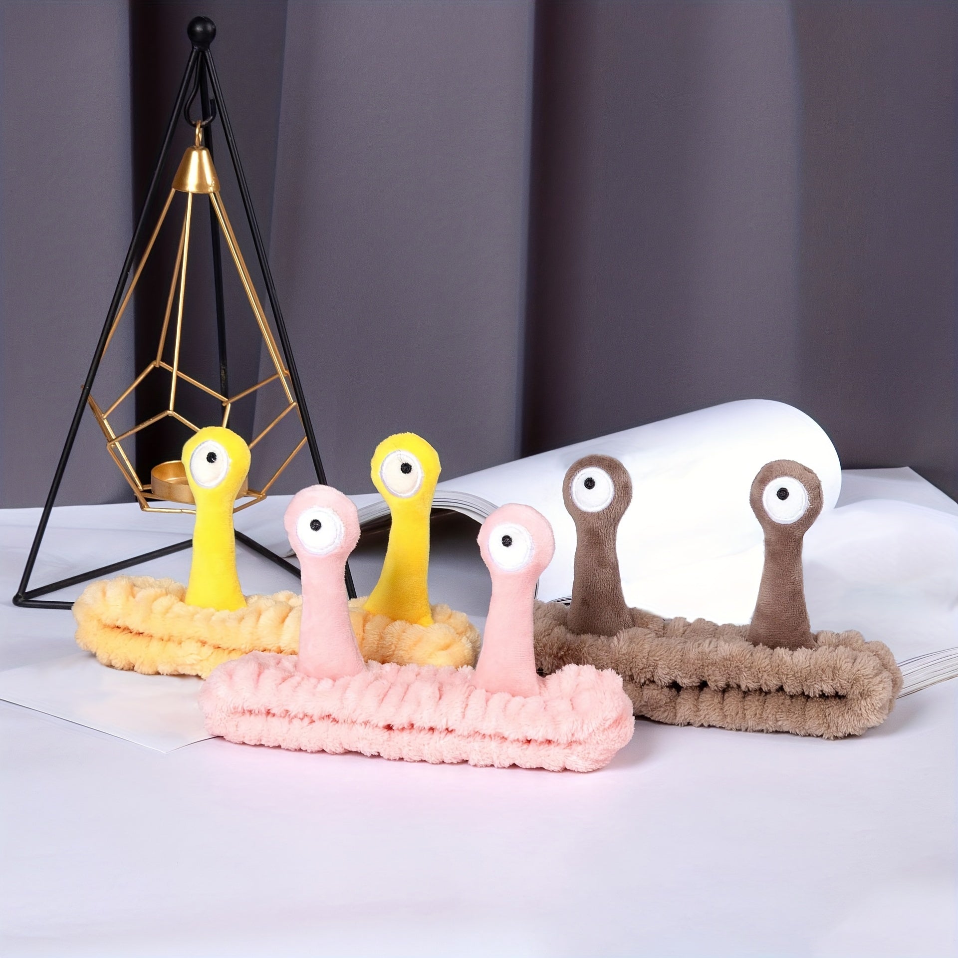 Cartoon Snail Eyes Headband for Women Girls Plush Headdress