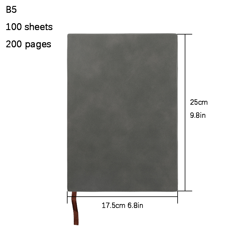 200 Pages Office Journaling Notebook A5 B5 PU Cover
