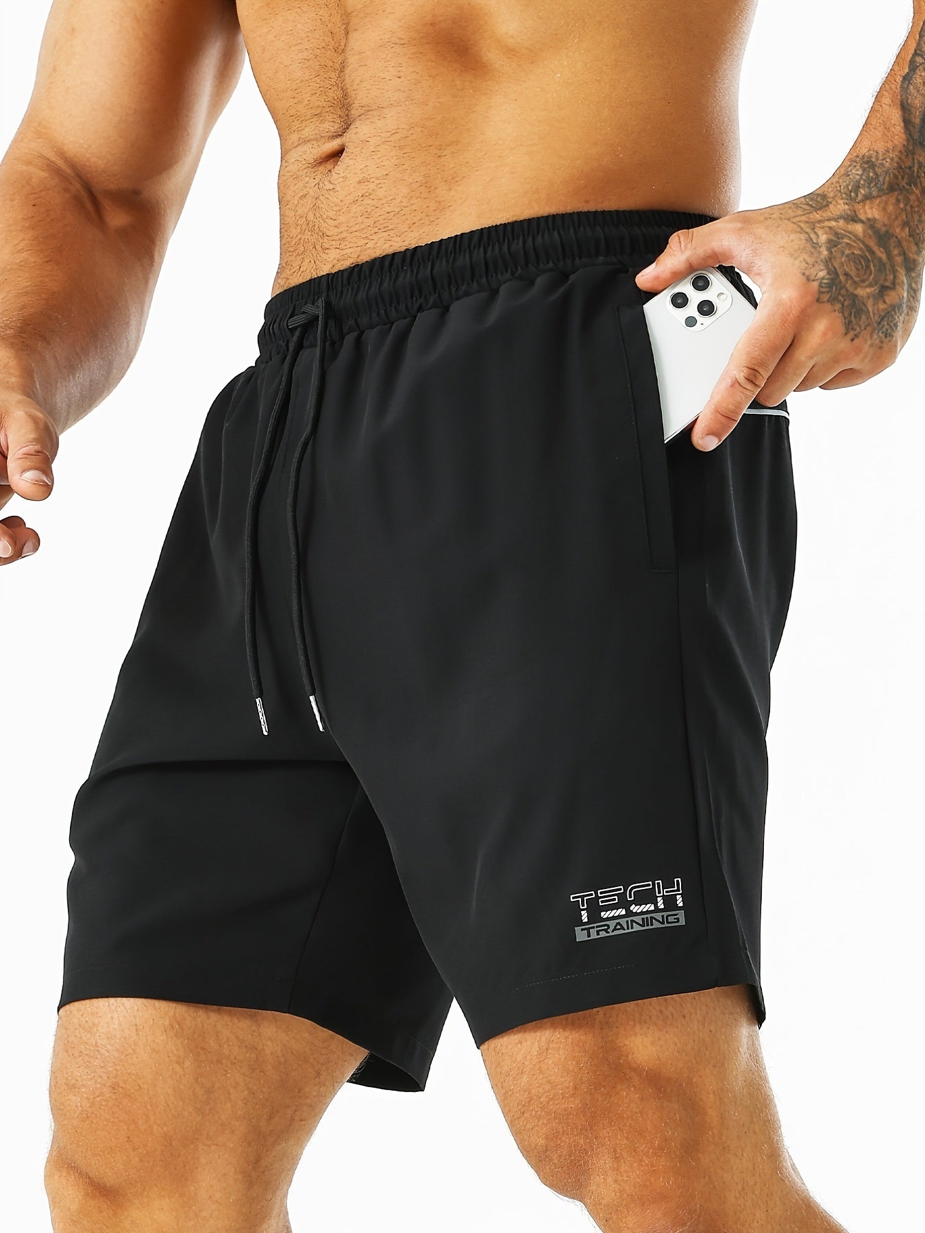 Men's Casual Letter Print Drawstring Shorts for Summer Gym Workout