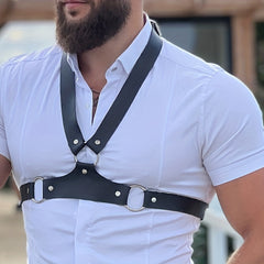 Men's Punk Body Harness PU Leather Adjustable Body Chest Belt
