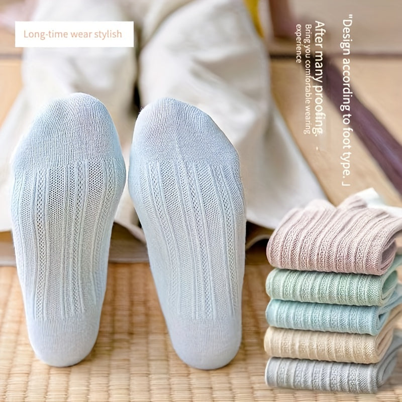 5 Pairs Lightweight Mesh Ankle Socks Women's Stockings