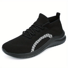 Men's Weave Knit Lace Up Casual Shoes Breathable Lightweight Sneaker