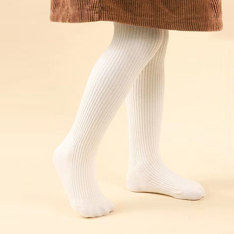 Girls Ribbed Cotton Leggings Tights for Spring & Autumn