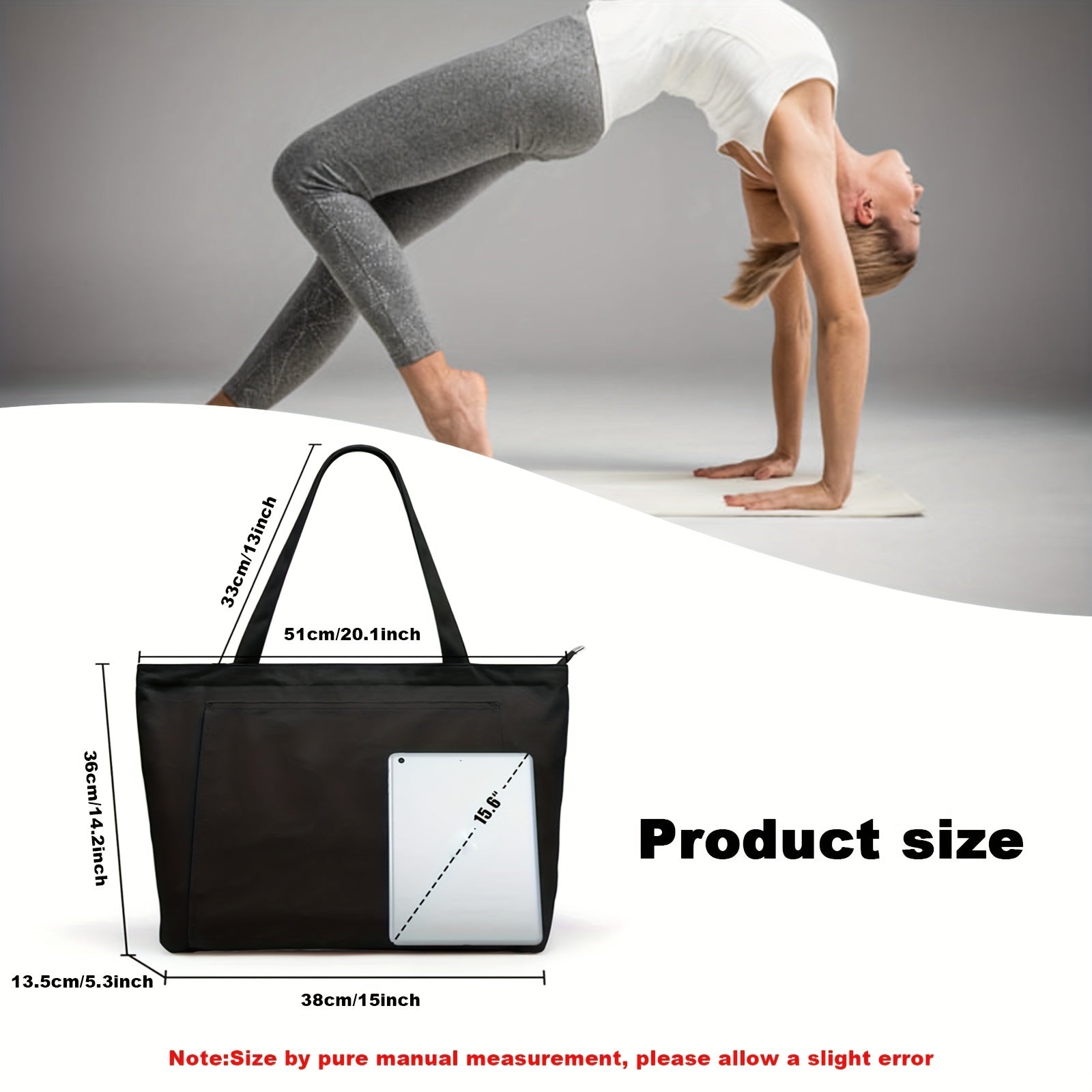 Yoga Bag for Women with Mat Carrier Canvas Tote - Pilates Gym