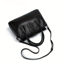 Women's Leather Handbag Solid Zipper Closure Tote