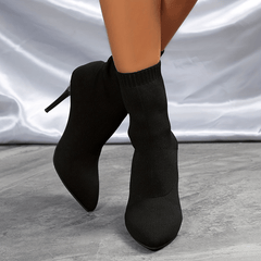 Women's Stiletto Heel Elastic Slim Dress Shoes