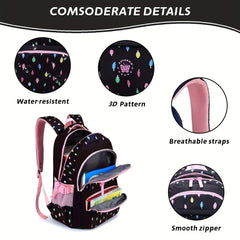 Colorful Leaves Printed Kids Backpack for Primary School Students
