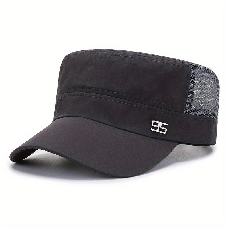 Men's Breathable Mesh Sunscreen Peaked Cap Flat Cap