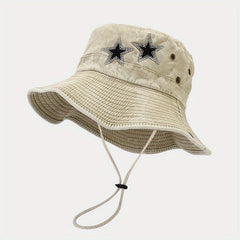 Cotton Washed Boonie Hat With Rhinestones Star Cowboy Cap