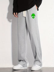 Alien Graphic Print Loose Sweatpants for Men