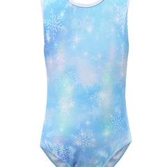 Snowflake Graphic Ballet Leotard Sleeveless Gymnastics Dance Suit