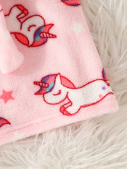 Toddler Unicorn Hooded Bathrobe Flannel PJ