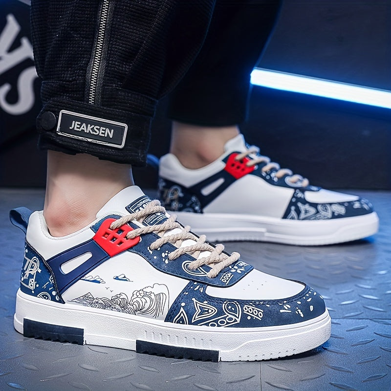 Men's Graphic Print Non Slip Skate Shoes