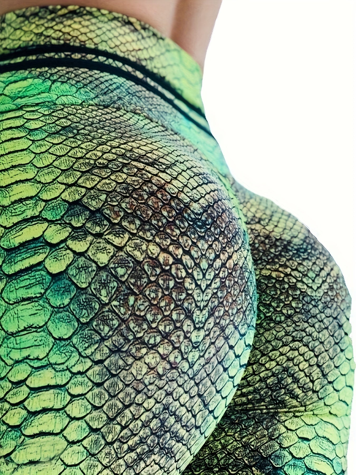 Snakeskin Print High Waist Yoga Legging Women's Activewear