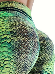 Snakeskin Print High Waist Yoga Legging Women's Activewear