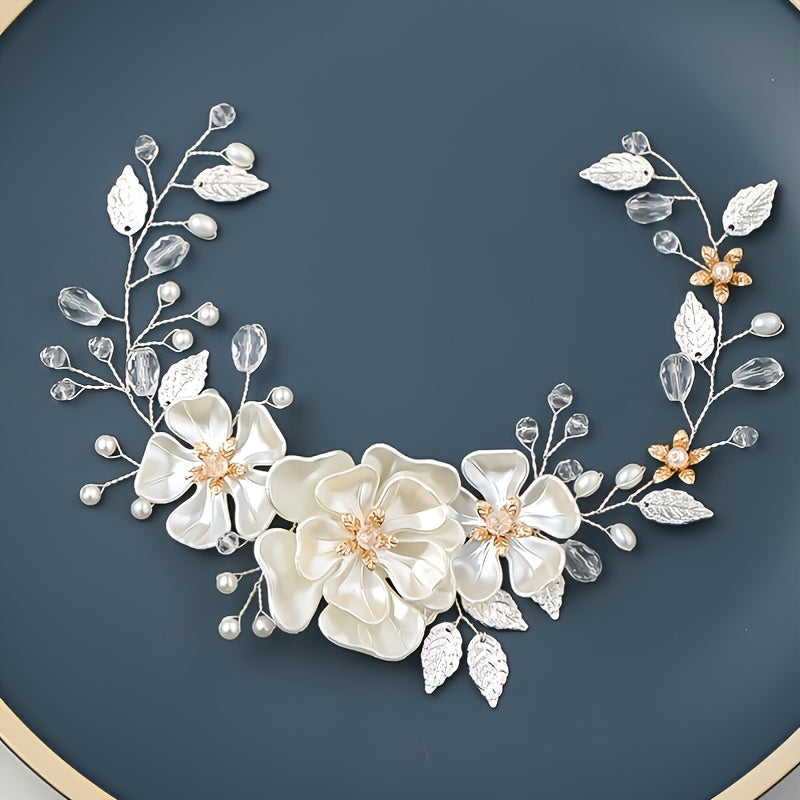 Silver Pearl Flower Bridal Hair Comb Wedding Hair Accessories