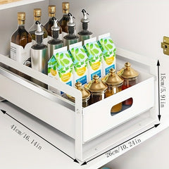 Kitchen Dish Storage Rack with Sliding Drawer