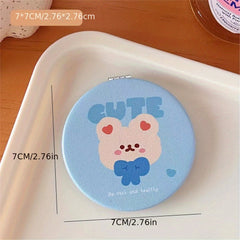 Animal & Letter Pattern Makeup Mirror Double Side Folding Vanity Mirror